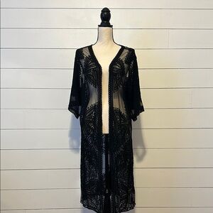 Chic Black Sheer Cover-Up / Cardigan